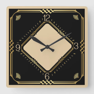 Art Deco Vierkante Klok