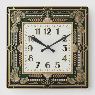 Art Deco Vierkante Klok
