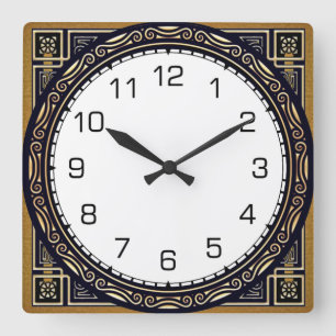 Art Deco Vierkante Klok