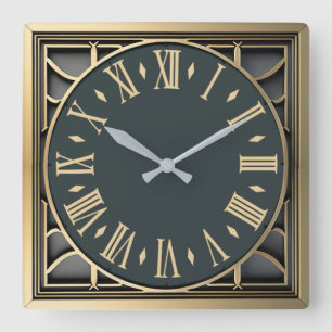Art Deco Vierkante Klok