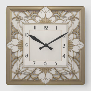 Art Deco Vierkante Klok