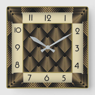 Art Deco Vierkante Klok