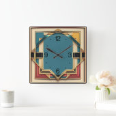 Art Deco Vierkante Klok (Huis)