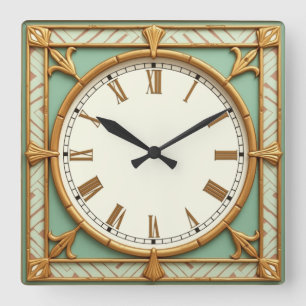 Art Deco Vierkante Klok