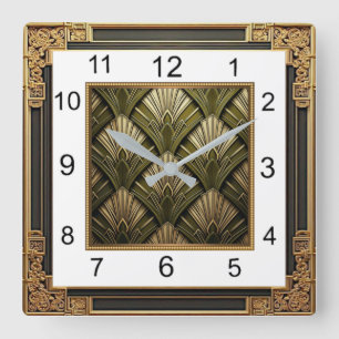 Art Deco Vierkante Klok