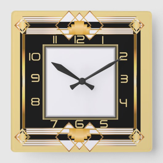 Art Deco Vierkante Klok (Voorkant)