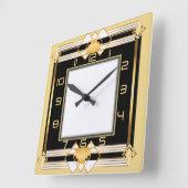 Art Deco Vierkante Klok (Hoek)