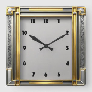 Art Deco Vierkante Klok