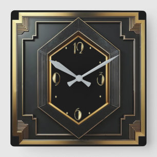 Art Deco Vierkante Klok