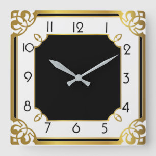 Art Deco Vierkante Klok