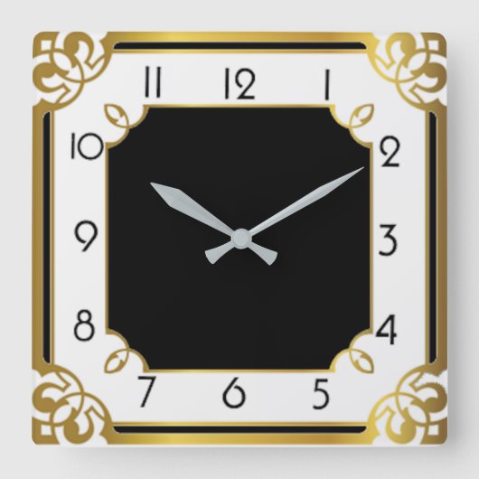 Art Deco Vierkante Klok (Voorkant)