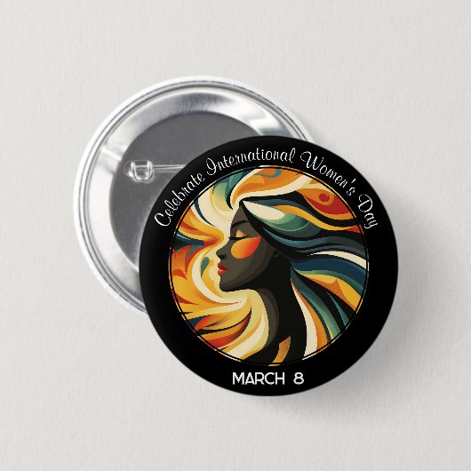 Art Deco viert Internationale Vrouwendag Ronde Button 5,7 Cm (Voorkant /achterkant)
