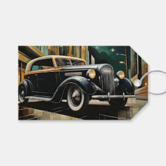 Art Deco Vintage Auto Cityscape Zwart Goud Gift La Cadeaulabel