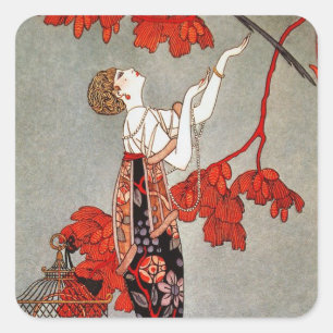 Art déco vintage Carré Sticker