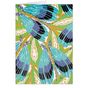 Art Déco vintage jazz pochoir jardin insectes