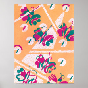 Art Déco vintage jazz pochoir papillons de jardin