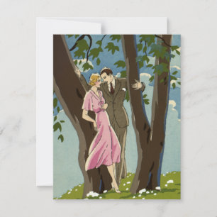 Art Deco Vintage Kunst Liefde en Romantiek Jonggeh Aankondiging