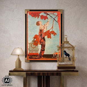 Art Déco vintage, Oiseau Volage de George Barbier