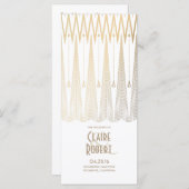 Art Déco Vintage White et Gold Wedding Programmes (Devant / Derrière)