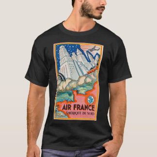 Art deco vliegreis poster t-shirt