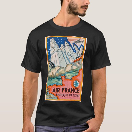 Art deco vliegreis poster t-shirt (Voorkant)
