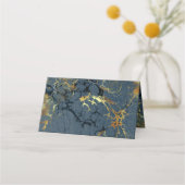 Art Deco Vlinder Bruiloft Antiek Gouden Blauwe Ten (Achterkant)