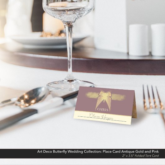 Art Deco Vlinder Bruiloft Antiek Gouden Roze Tent