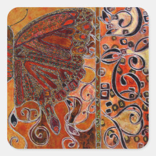 art deco vlinder (schilderij) sticker