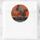 Art Deco Vlinderbruid en bruidegom Ronde Sticker (Tas)