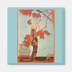 Art Deco, Vluchtige vogel van George Barbier Magneet
