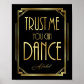 Art Déco VOUS POUVEZ DANSER -Alcool Signe Imprimer (Devant)
