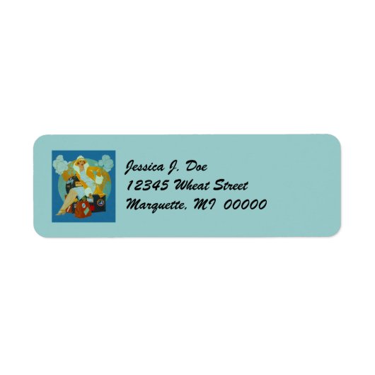 Art Déco Voyageur Dame W/ Étiquettes de adresse de (Devant)