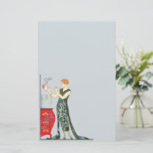 Art Deco Vrijdag Mode Illustratie Briefpapier (Staand voorkant)