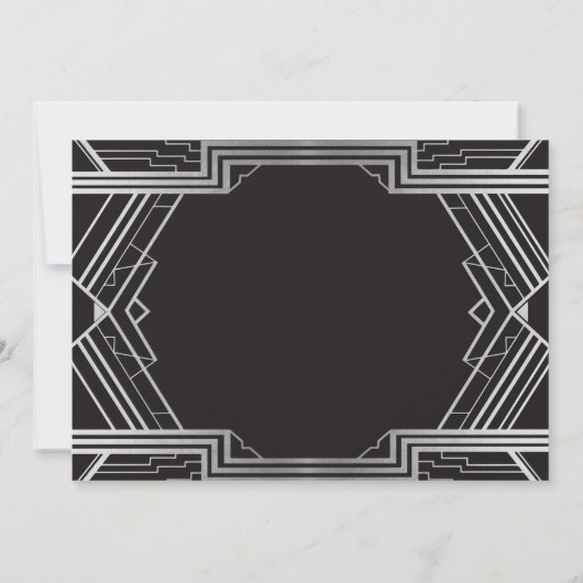 Art Deco Vrijgezellenfeest 1920-partij Gatsby Silv Kaart (Achterkant)