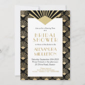 Art Deco Vrijgezellenfeest Black Gold Kaart (Voorkant)