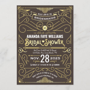 Art Deco Vrijgezellenfeest Elegant Gold Chocolade Kaart