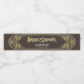 Art Deco Vrijgezellenfeest Elegant Gold Chocolade Waterfles Etiket (Enkel label)