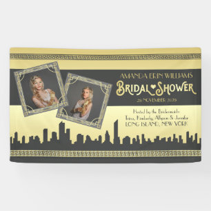 Art Deco Vrijgezellenfeest Gold Uw foto's zijn wel Spandoek