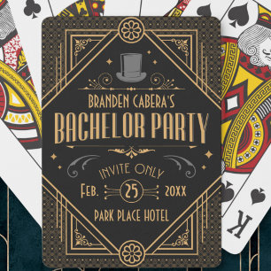 Art Deco vrijgezellenfeest speakeasy cadeau Pokerkaarten