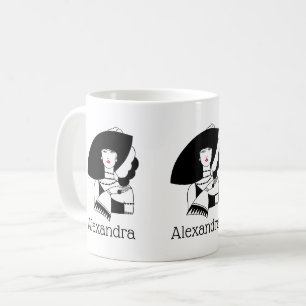 Art Deco vrouw in grote hoed handschoenen RL Koffiemok