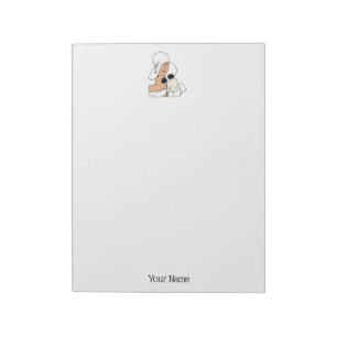 Art Deco-vrouw met bloemen die Pet C dragen Notitieblok