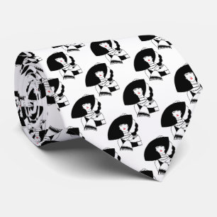 Art Deco vrouw met grote hoed handschoenen RL Stropdas