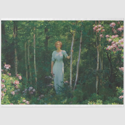 Art Deco Vrouw Schilderen Tissue Papier (Voorkant)