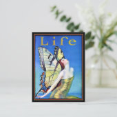 Art Deco Vrouw Vlinder Briefkaart (Staand voorkant)