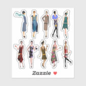 Art Deco Vrouwen Hoge Mode Sticker (Vel)