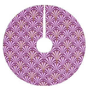 Art Deco waaierpatroon - orchidee en paars Kerstboom Rok