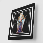 ART DECO WALL CLOCK VIERKANTE KLOK (Hoek)