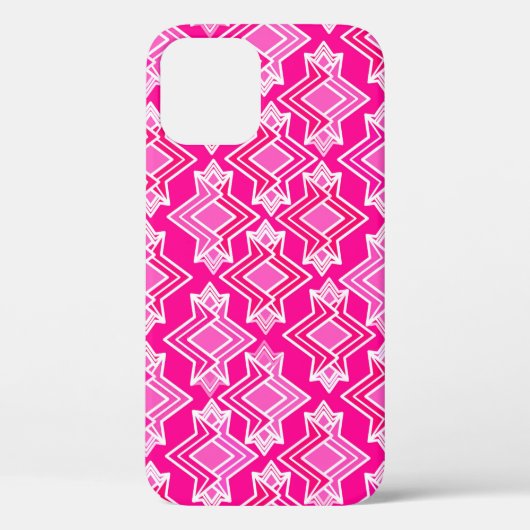 Art Deco Wallpaper Patroon, Fuchsia Pink Case-Mate iPhone Case (Achterkant)