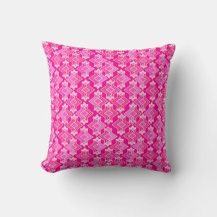 Art Deco Wallpaper Patroon, Fuchsia Pink Kussen