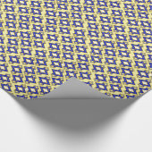 Art Deco Wallpaper Pattern, Beige and Blue Cadeaupapier (Hoek)